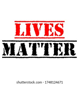 Lives matter vector text vintage
