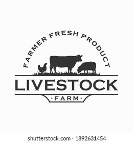 livestock animal logo design. vintage style