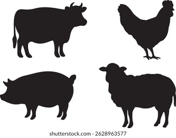 Livestock Animals – Meat-producing Animals Icon Vector