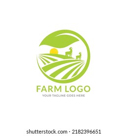 livestock badge large sheep farm minimal vector illustration.