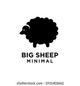 livestock big sheep farm badge minimal premium black logo vector illustration isolated background