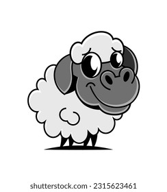 livestock big sheep farm badge minimal premium black logo vector illustration isolated background
