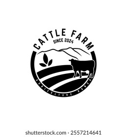 Livestock Cattle Agriculture Animal Farm Ranch Logo Template Vector 