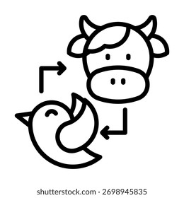 Elemento De Icono De Ciclo De Ganado Para Diseño Y Vector