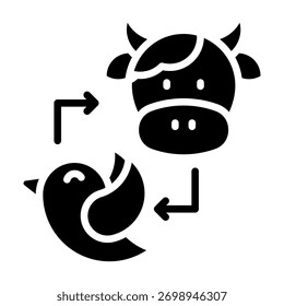 Elemento De Icono De Ciclo De Ganado Para Diseño Y Vector
