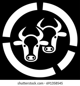 Livestock Diagram vector icon. Flat white symbol. Pictogram is isolated on a black background. Designed for web and software interfaces.