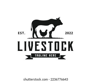 Livestock farm logo design template inspiration
