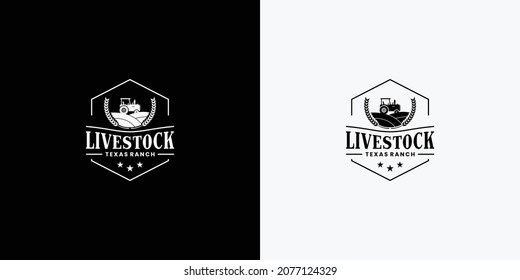 livestock, farmer, farming, ranch logo design collections