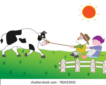 Livestock farmers who take care of cattle.
