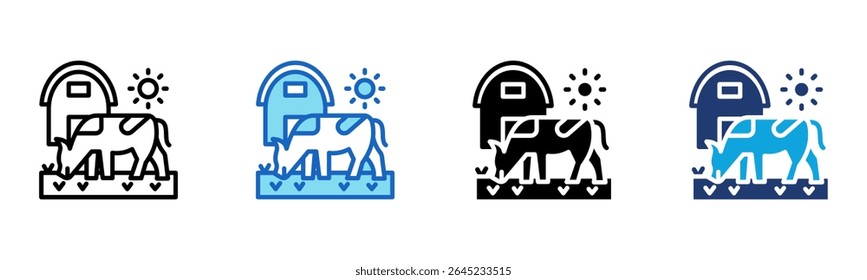 Icono de ganado Multi Style Ilustración vectorial