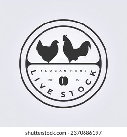 livestock logo chicken farm symbol vector illustration design