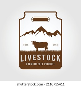 livestock logo design. angus, cattle, cow farm Emblem Label logo design