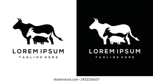livestock logo design, livestock logo concept vector illustration