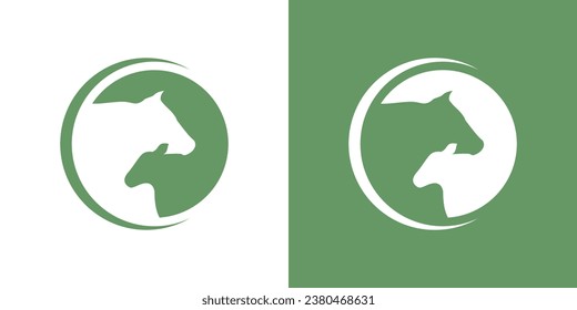 livestock logo design with cow and goat elements made in negative space style.