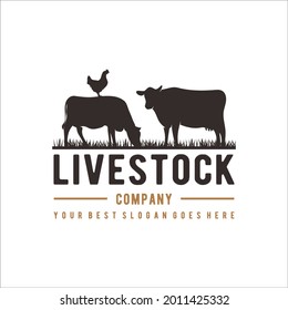 Livestock logo design, vector illustration	