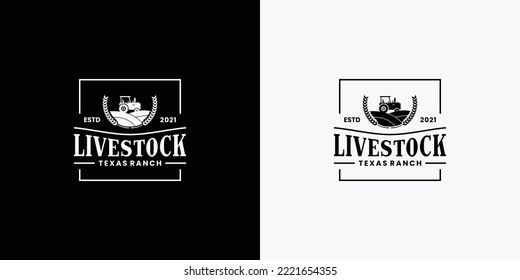 livestock logo design vintage farm and ranch