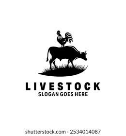 Diseño de la Ilustración vectorial del logotipo del ganado