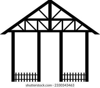 Livestock pen vector illustration. Cattle pen silhouette for icon, symbol and sign. Sheep pen silhouette for design about livestock, farm, barn, cattle, sheep and agriculture