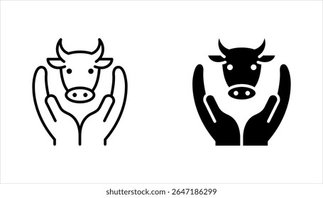 Conjunto de ícones de proteção para animais. Serviço veterinário. Direitos dos animais e cuidados de saúde, Indústria agrícola. ilustração vetorial sobre fundo branco