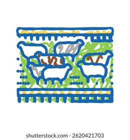 livestock smart farm agriculture doodle icon sketch vector. livestock smart farm agriculture sign. isolated symbol illustration
