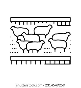 livestock smart farm agriculture line icon vector. livestock smart farm agriculture sign. isolated contour symbol black illustration