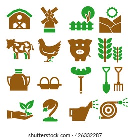 livestock, stockyard, yard icon set