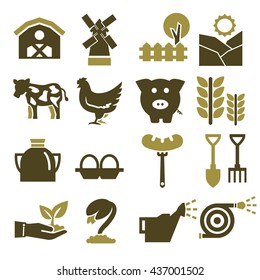 livestock, stockyard, yard icon set