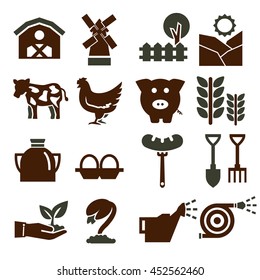 livestock, stockyard, yard icon set