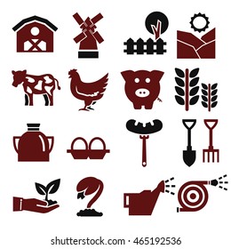 livestock, stockyard, yard icon set