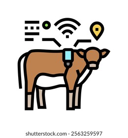 livestock tracker agri tech color icon vector. livestock tracker agri tech sign. isolated symbol illustration