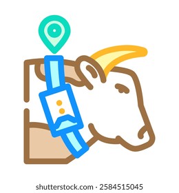 livestock tracker agri tech color icon vector. livestock tracker agri tech sign. isolated symbol illustration