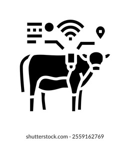 livestock tracker agri tech glyph icon vector. livestock tracker agri tech sign. isolated symbol illustration