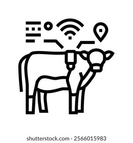 livestock tracker agri tech line icon vector. livestock tracker agri tech sign. isolated contour symbol black illustration