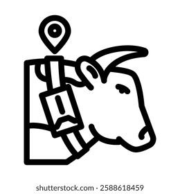 livestock tracker agri tech line icon vector. livestock tracker agri tech sign. isolated contour symbol black illustration