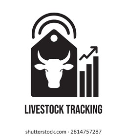 Livestock Tracking Icon Featuring Bull Head And Signal Waves