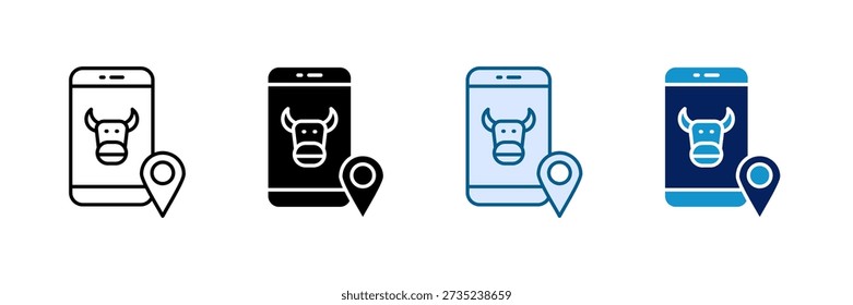 Livestock Tracking Icon Set Multiple Style Collection