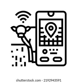 livestock tracking smart farm line icon vector. livestock tracking smart farm sign. isolated contour symbol black illustration