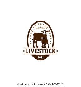 Livestock Vintage Logo Template Vector