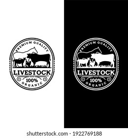 Livestock Vintage Logo Template Vector