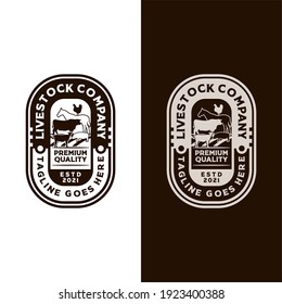 Livestock Vintage Logo Template Vector