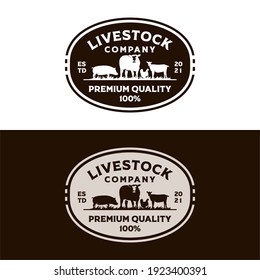 Livestock Vintage Logo Template Vector