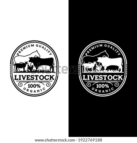 Livestock Vintage Logo Template Vector