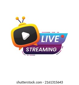 Livestream Button Gradient Design Template 