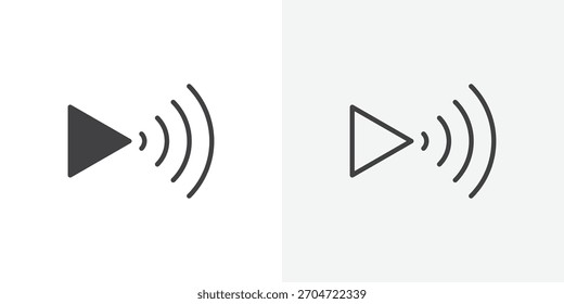 Livestream icon. collection of editable stroke line and solid flat styles.