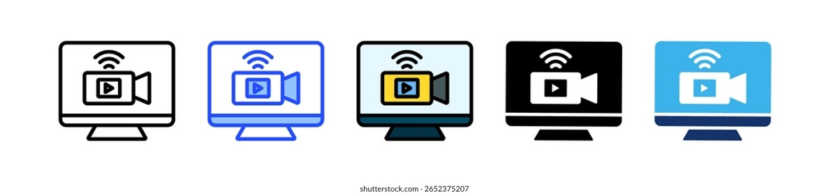 Coleção De Ícones Do Livestream Com Vários Estilos