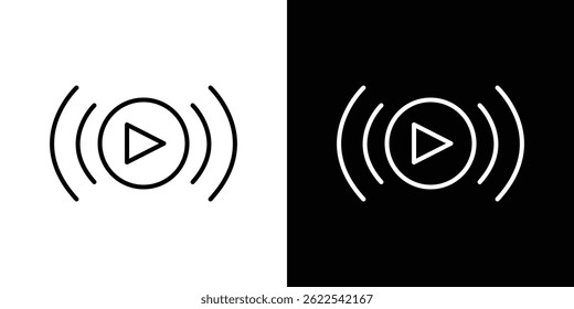Livestream icon outline. linear style for apps