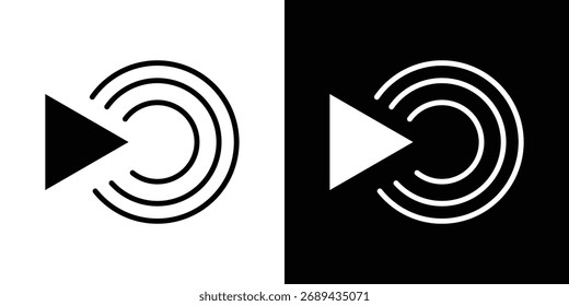 Icono de transmisión en vivo ilustración simple en diseño plano