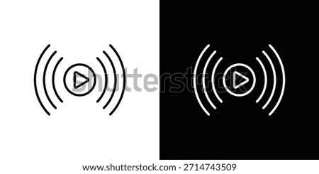 Livestream icon. Thin linear web icons