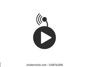 Livestream Icon Vector Illustration On White Background