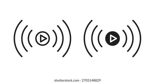 Livestream icono de Vector de diseños modernos planos y de trazo